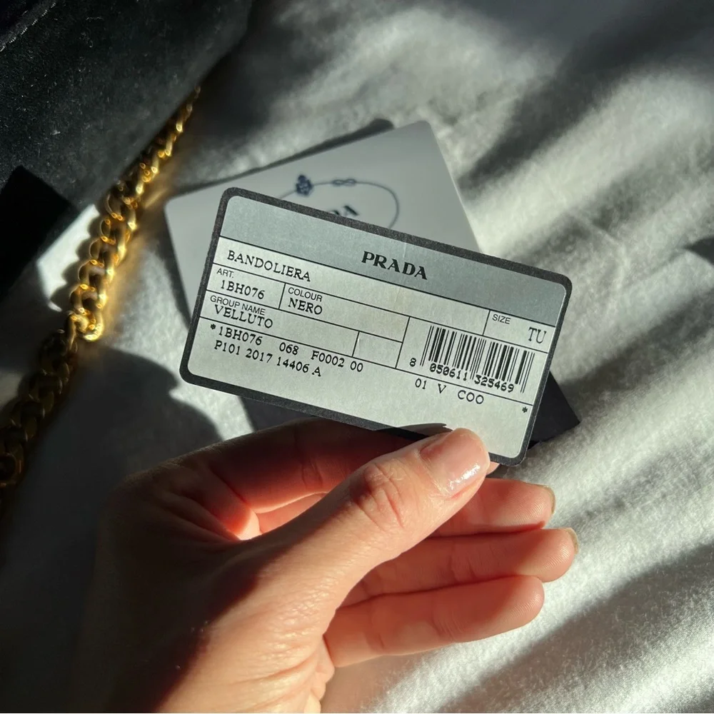 AUTHENTIC Prada Velluto Velvet with Chain Handbag - Picture 9 of 10